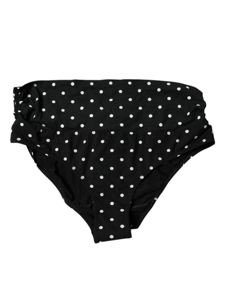 Dolce & Gabbana Black Polka Dot Swimsuit Bikini Bottom Swimwear - Hilstor
