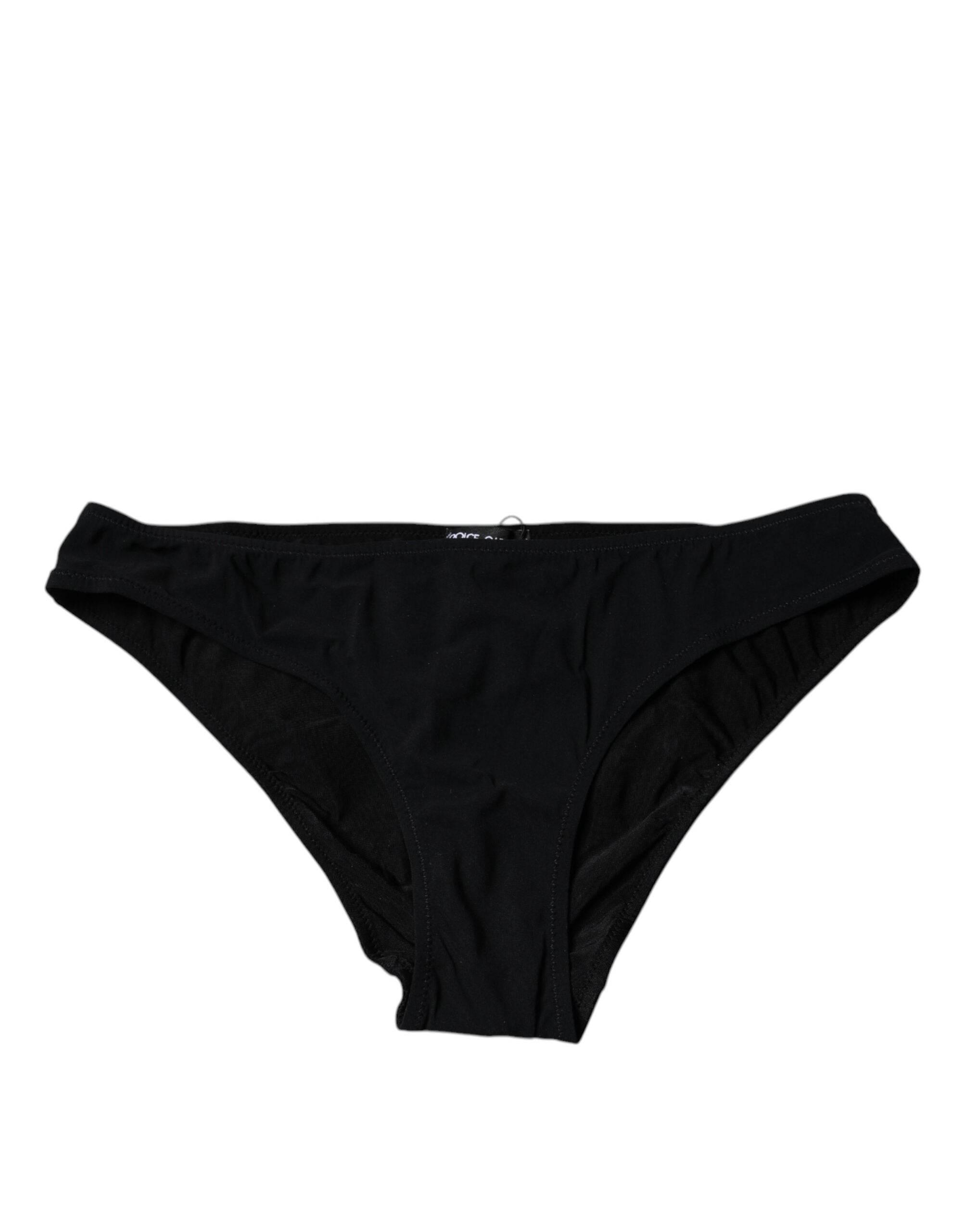 Dolce & Gabbana Black Nylon Stretch Mid Waist Panty Underwear - Hilstor