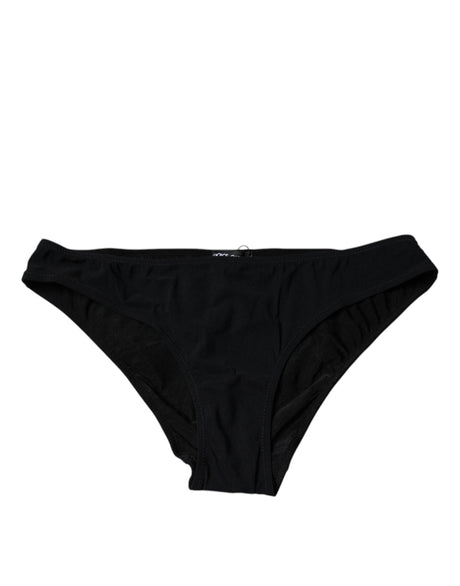 Dolce & Gabbana Black Nylon Stretch Mid Waist Panty Underwear - Hilstor