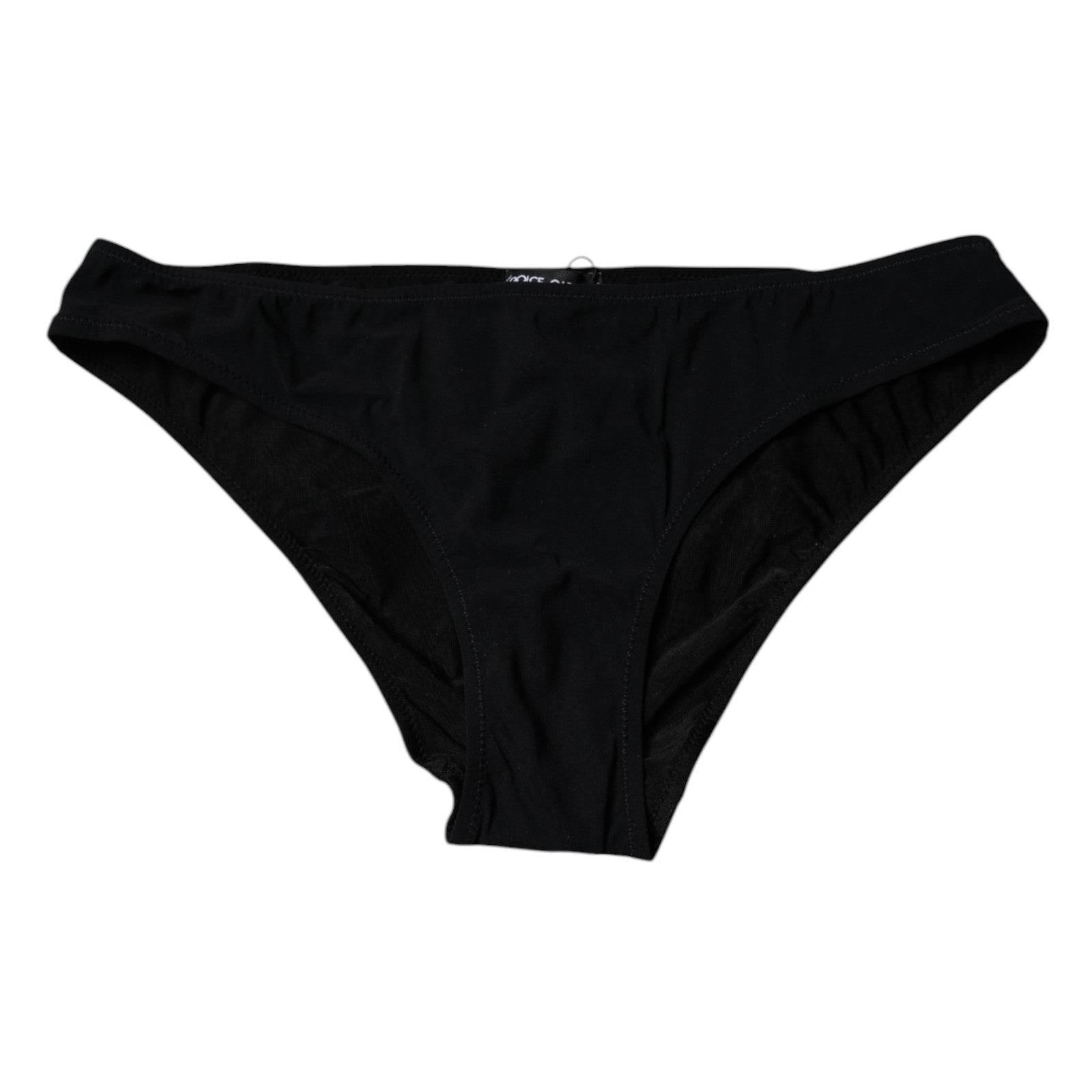 Dolce & Gabbana Black Nylon Stretch Mid Waist Panty Underwear - Hilstor