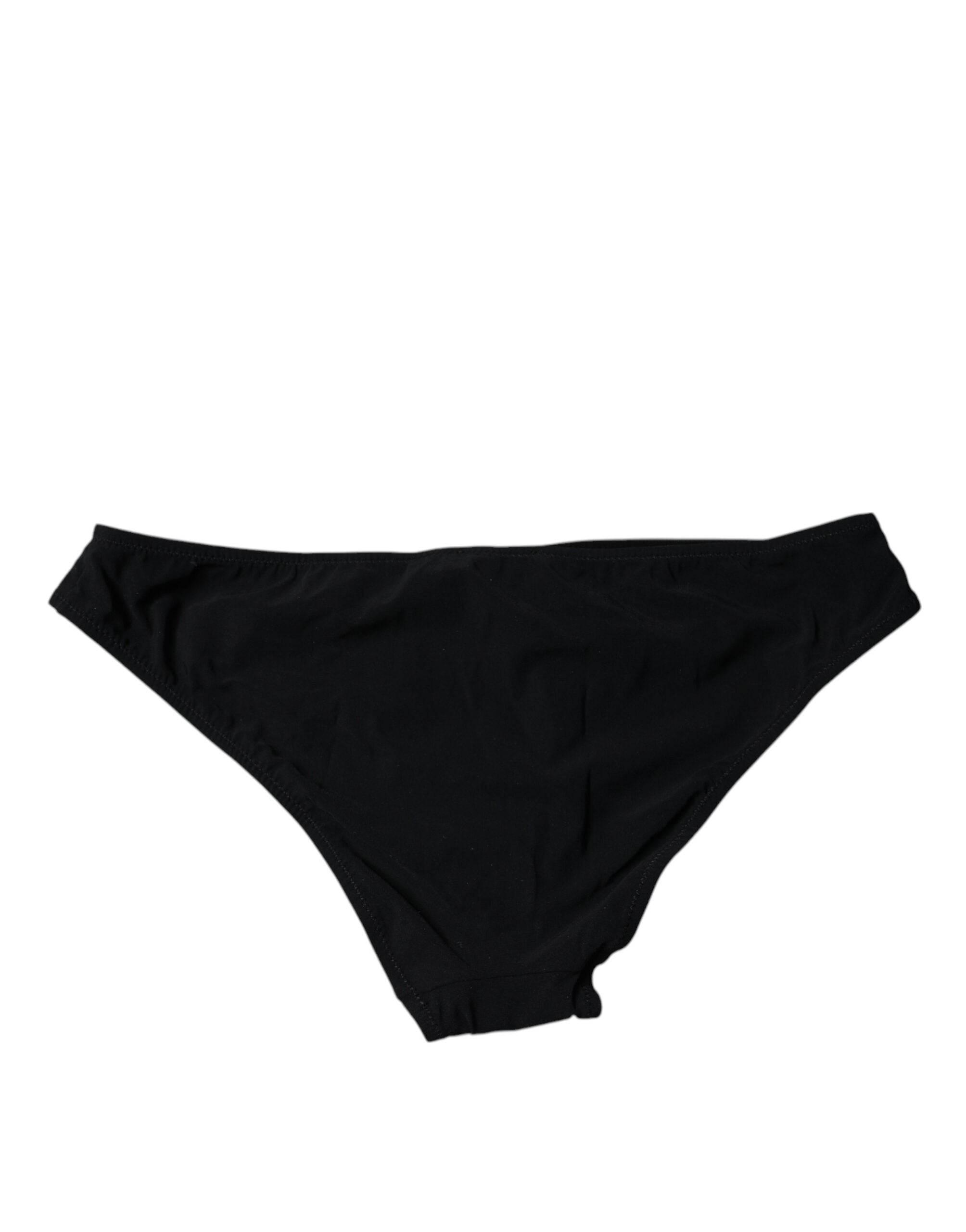 Dolce & Gabbana Black Nylon Stretch Mid Waist Panty Underwear - Hilstor