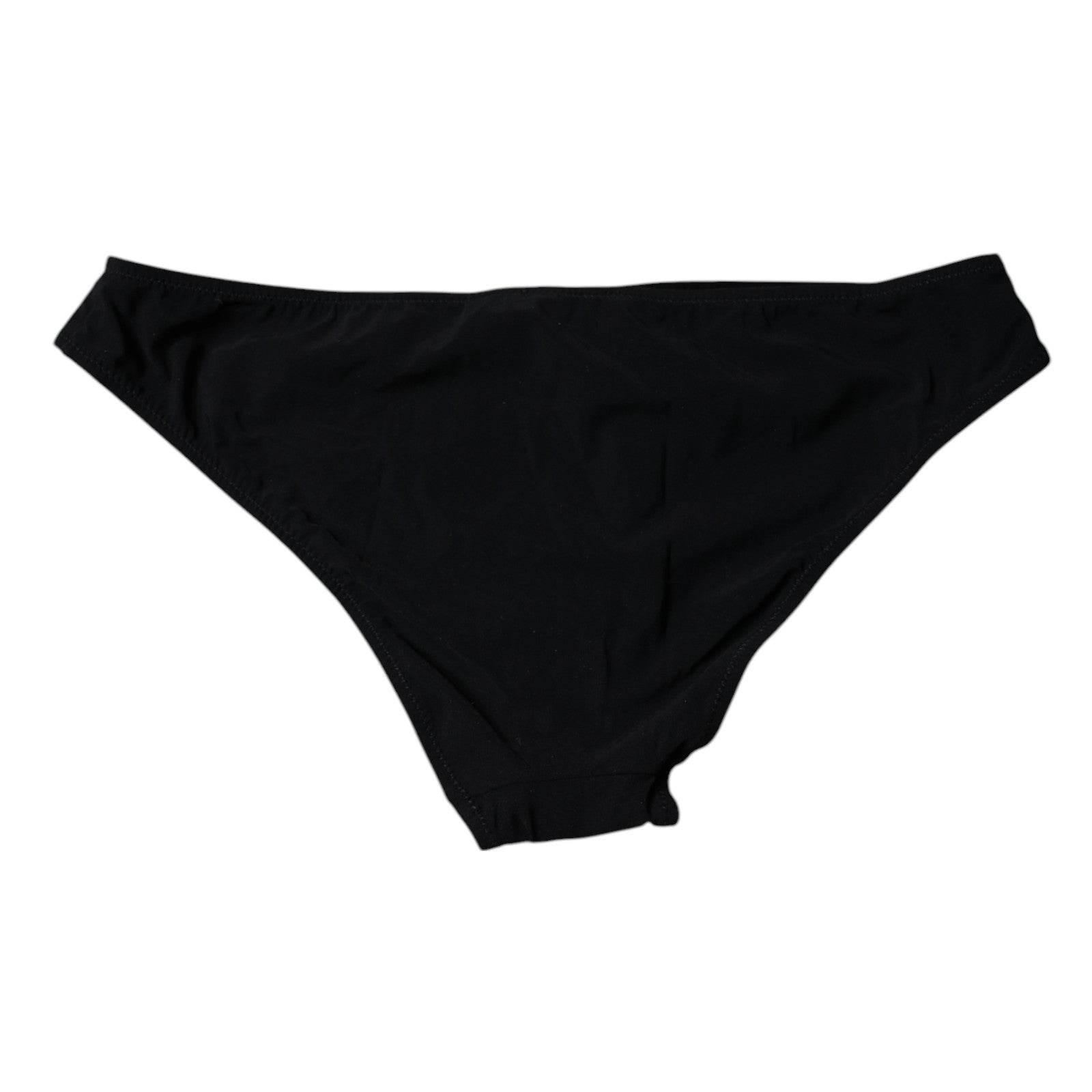 Dolce & Gabbana Black Nylon Stretch Mid Waist Panty Underwear - Hilstor