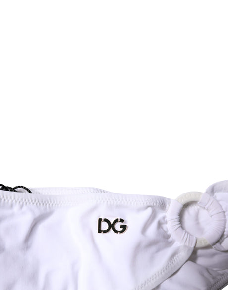Dolce &amp; Gabbana White Nylon Beachwear Bikinibund Badetøj