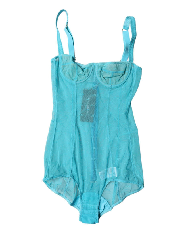Dolce & Gabbana Blue Tulle Balconette Bra Bodysuit Underwear - Hilstor