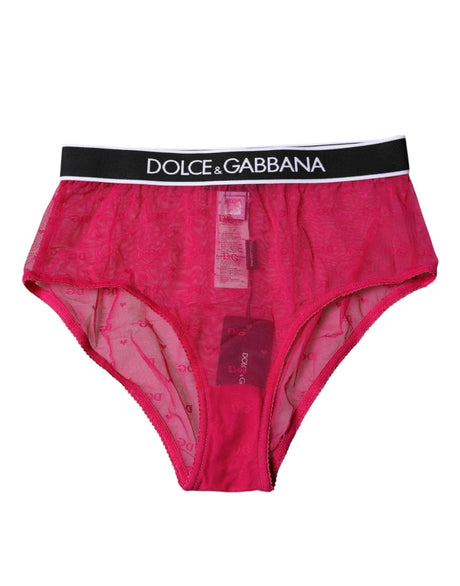 Dolce & Gabbana Fuchsia Tulle Nylon Mid Waist Panty Underwear - Hilstor
