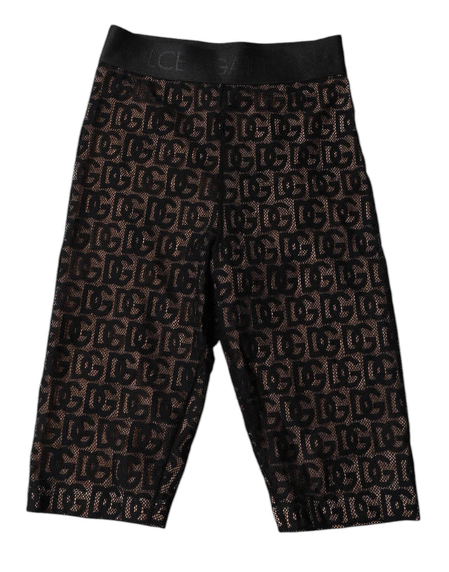Dolce & Gabbana Black Logo Monogram Cropped Tights Underwear - Hilstor