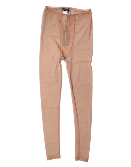 Dolce & Gabbana Nude Beige Logo Lace Lingerie Pants Underwear - Hilstor