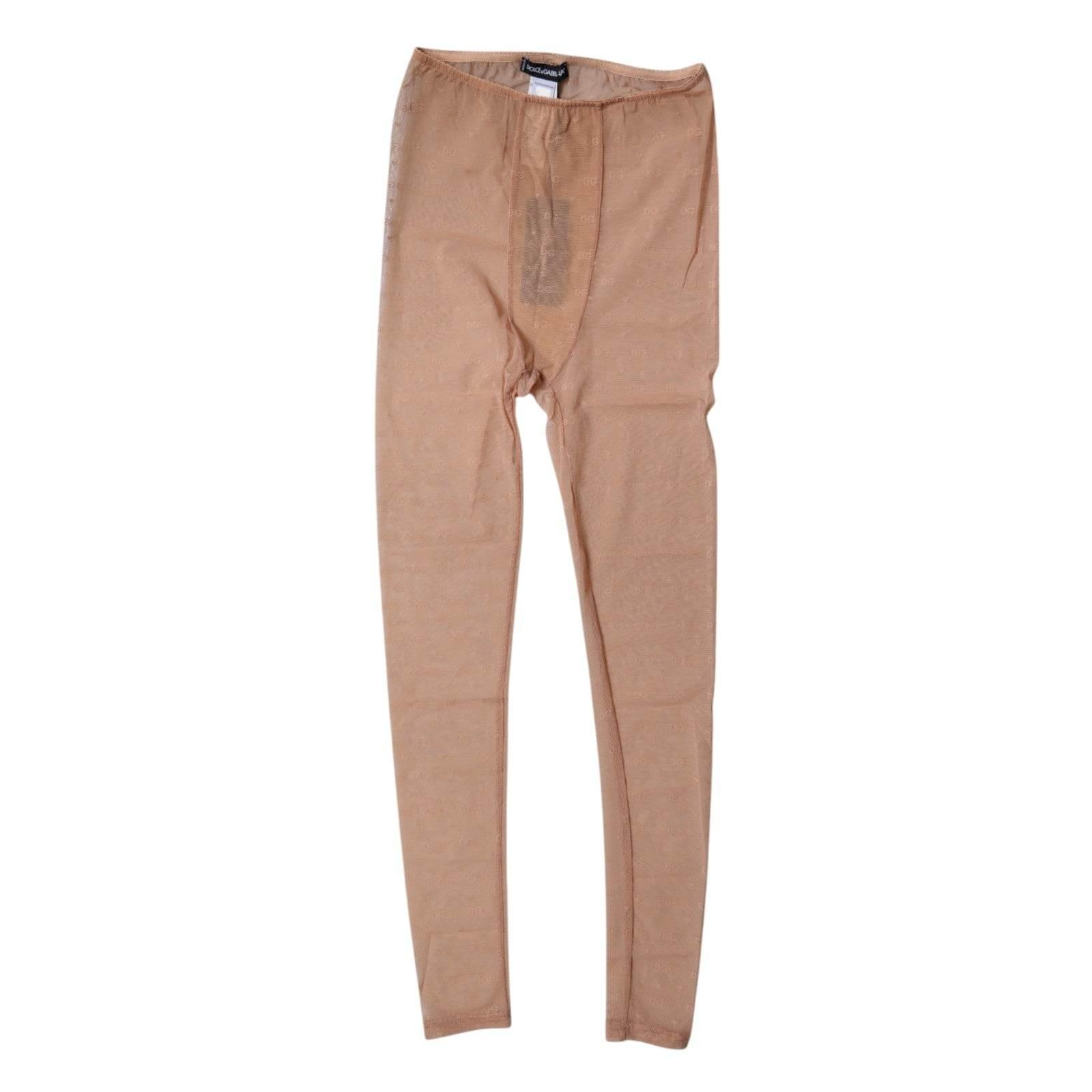 Dolce & Gabbana Nude Beige Logo Lace Lingerie Pants Underwear - Hilstor