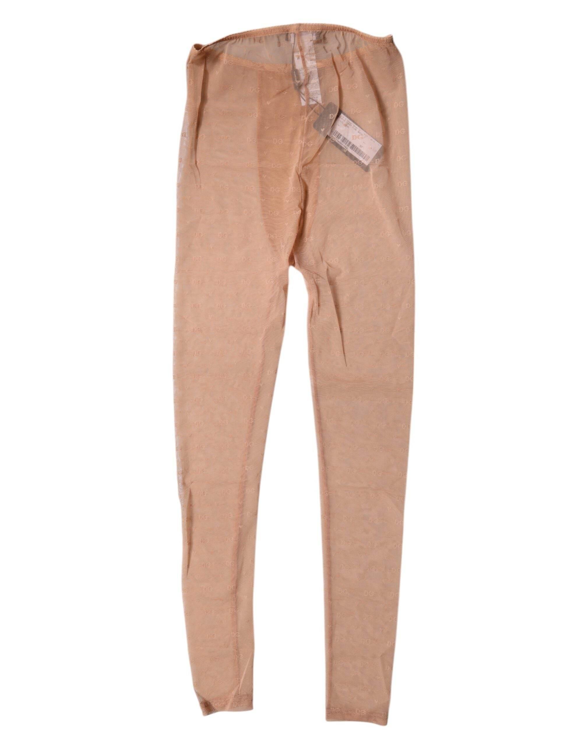 Dolce & Gabbana Nude Beige Logo Lace Lingerie Pants Underwear - Hilstor