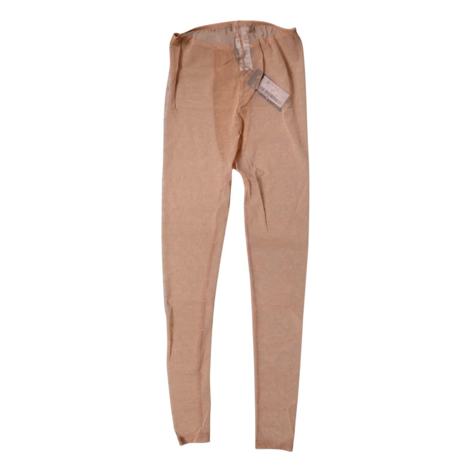 Dolce & Gabbana Nude Beige Logo Lace Lingerie Pants Underwear - Hilstor