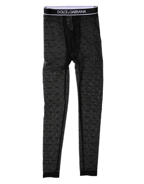 Dolce & Gabbana Black Logo Lace Lingerie Tight Pants Underwear - Hilstor