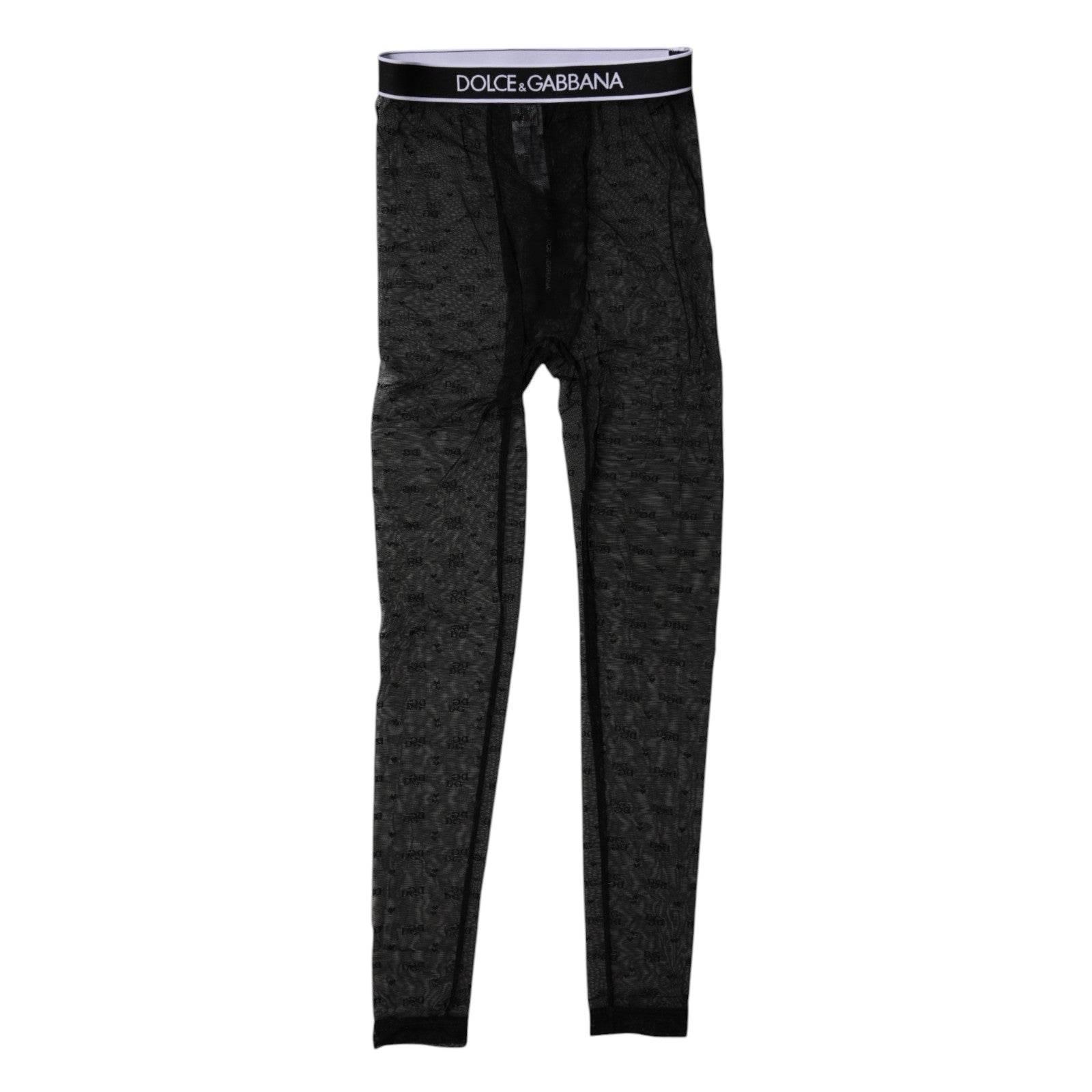 Dolce & Gabbana Black Logo Lace Lingerie Tight Pants Underwear - Hilstor