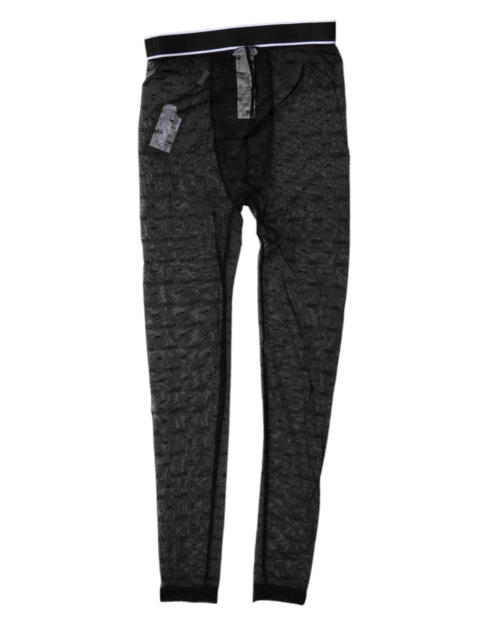 Dolce & Gabbana Black Logo Lace Lingerie Tight Pants Underwear - Hilstor