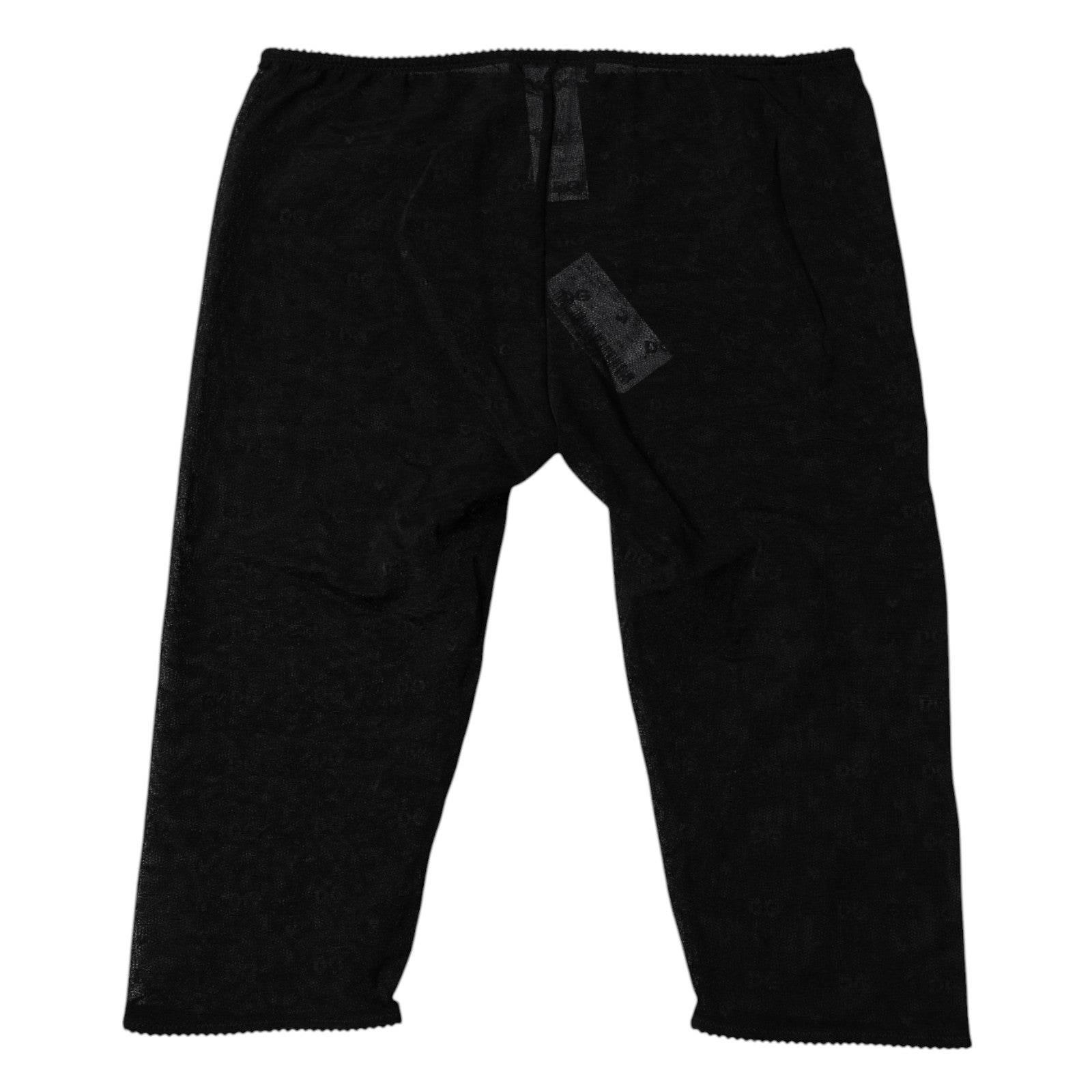 Dolce & Gabbana Black Logo Lace Lingerie Cropped Tight Underwear - Hilstor