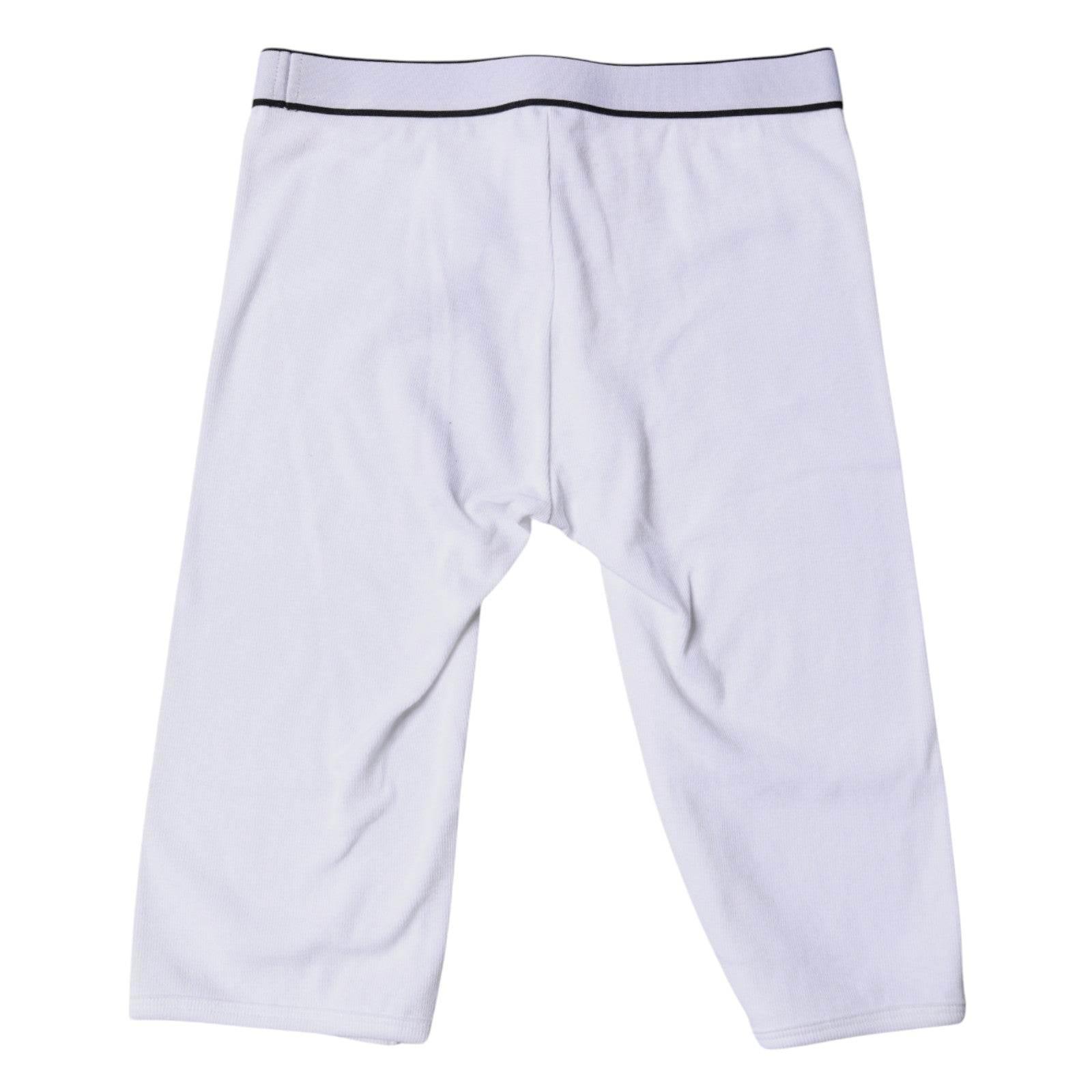 Dolce & Gabbana White Logo Cotton Cropped Tights Underwear - Hilstor