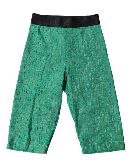Dolce & Gabbana Green Logo Monogram Cropped Tights Underwear - Hilstor