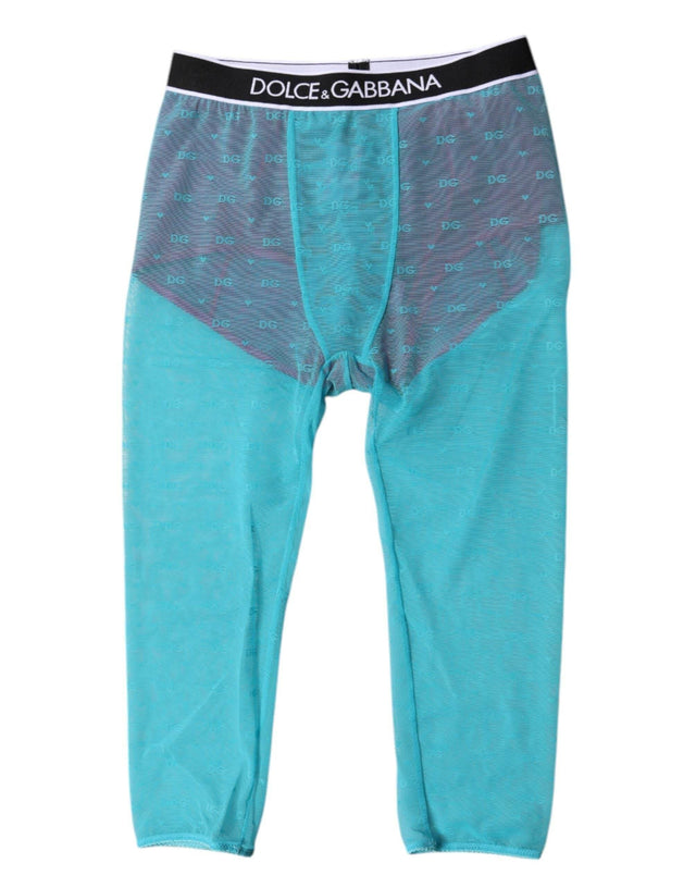 Dolce & Gabbana Blue Fuchsia Logo Lingerie Cropped Underwear - Hilstor