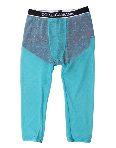 Dolce & Gabbana Blue Fuchsia Logo Lingerie Cropped Underwear - Hilstor