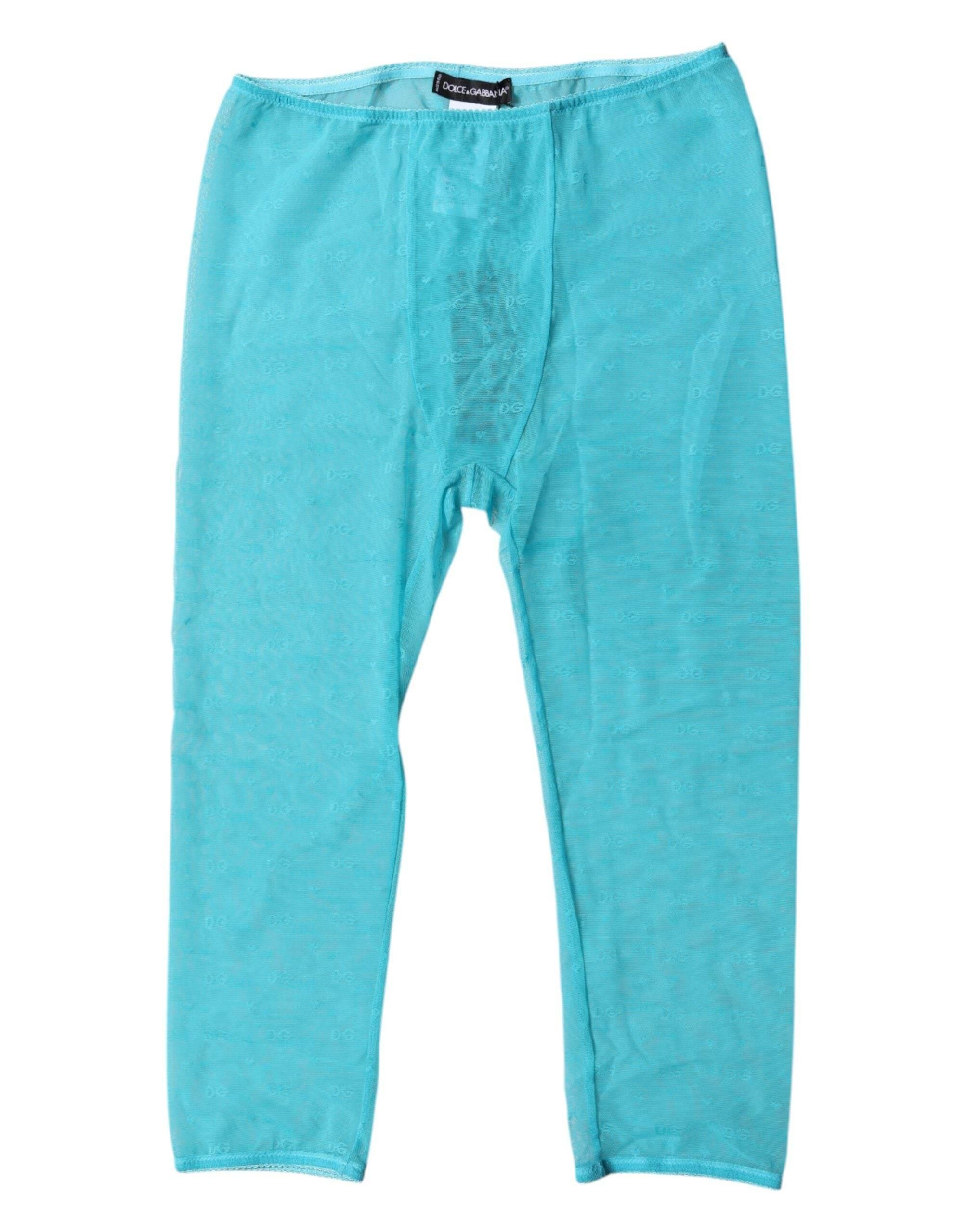 Dolce & Gabbana Blue Logo Blonde Lingeri Cropped Stram Undertøj