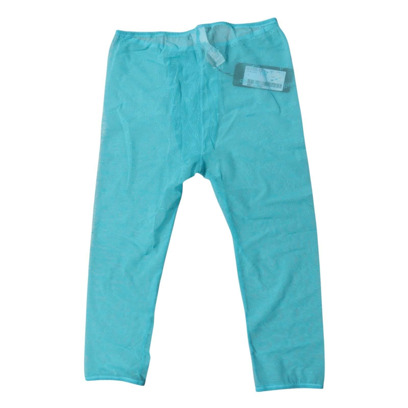 Dolce & Gabbana Blue Logo Blonde Lingeri Cropped Stram Undertøj