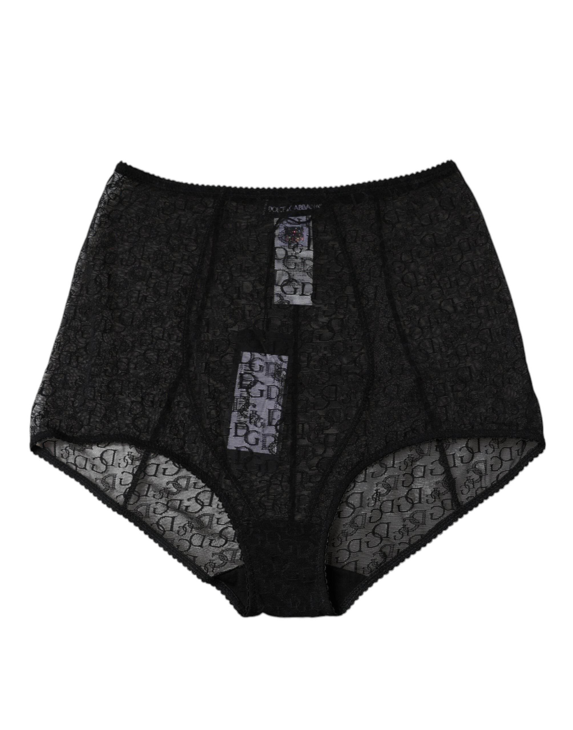 Dolce & Gabbana Black Logo Girdle High Waist Panty Underwear - Hilstor