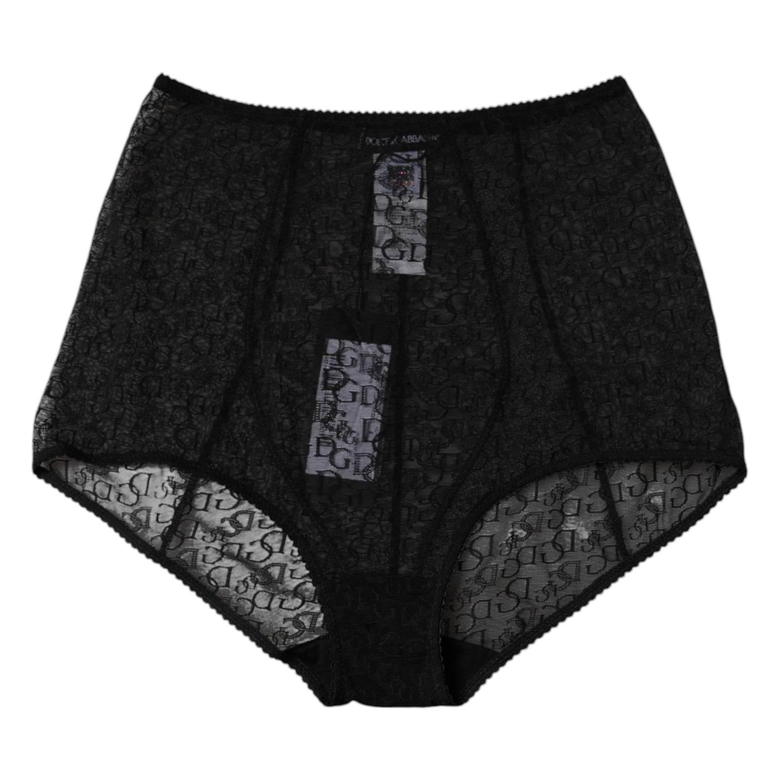 Dolce & Gabbana Black Logo Girdle High Waist Panty Underwear - Hilstor