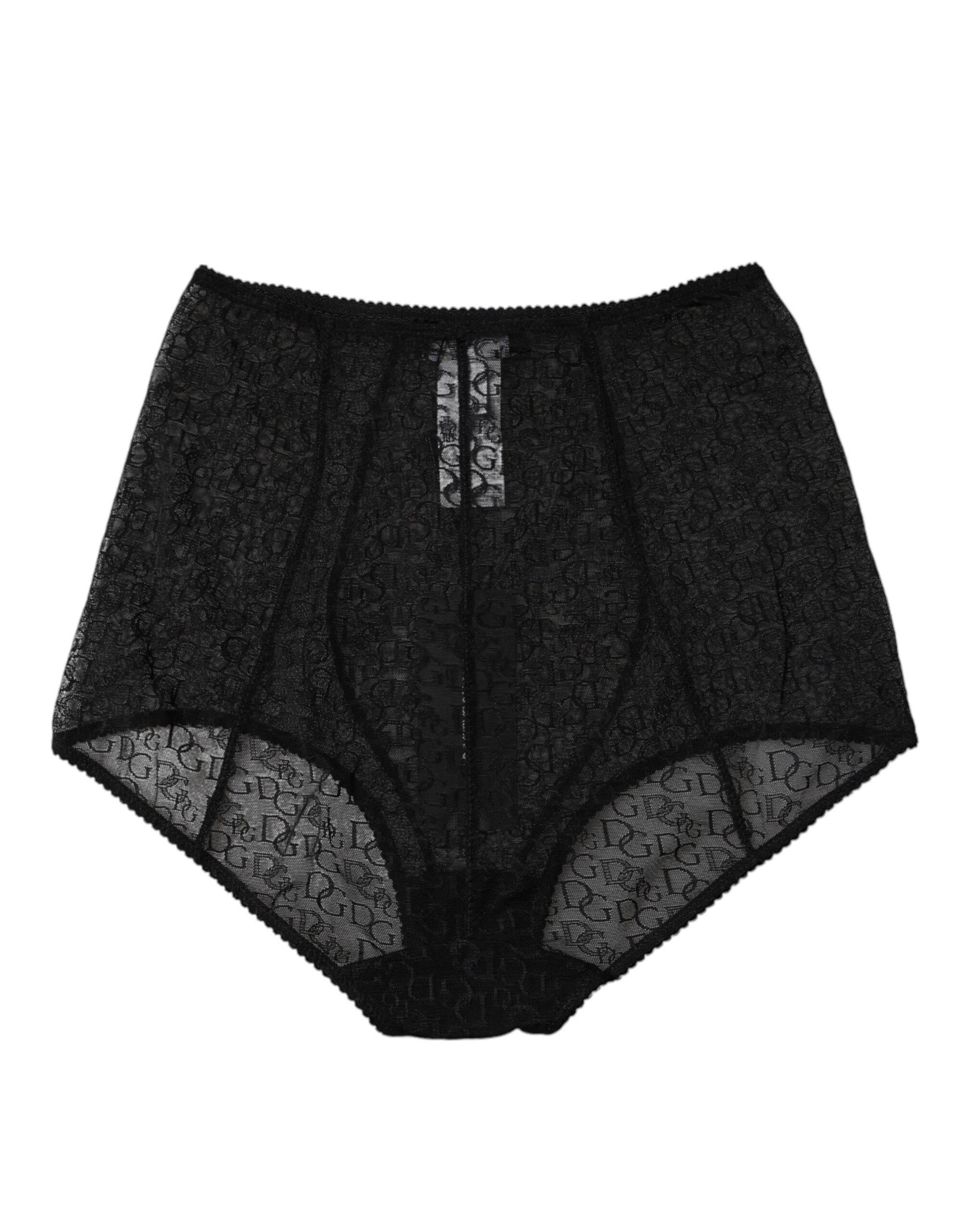 Dolce & Gabbana Black Logo Girdle High Waist Panty Underwear - Hilstor
