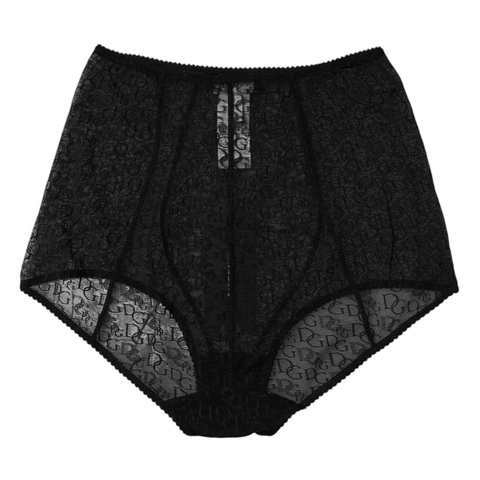 Dolce & Gabbana Black Logo Girdle High Waist Panty Underwear - Hilstor