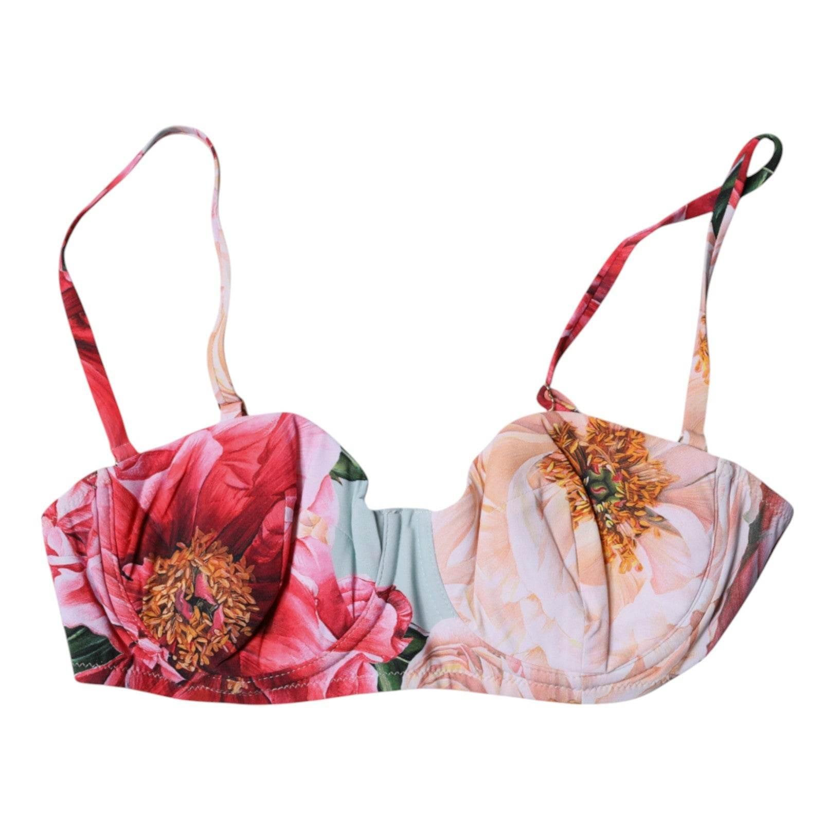 Dolce & Gabbana Multicolor Floral Padded Balconette Bra Underwear - Hilstor