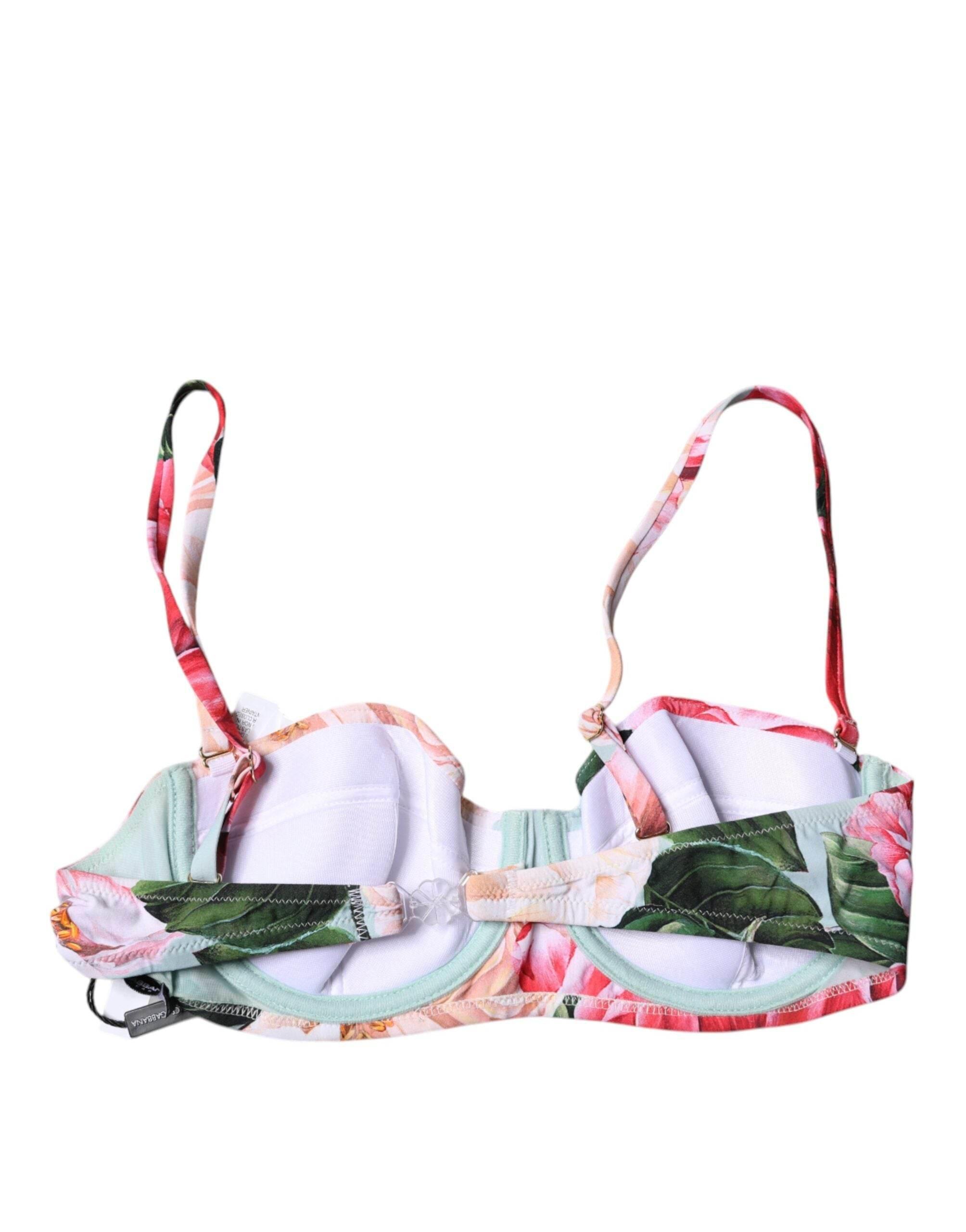 Dolce & Gabbana Multicolor Floral Padded Balconette Bra Underwear - Hilstor