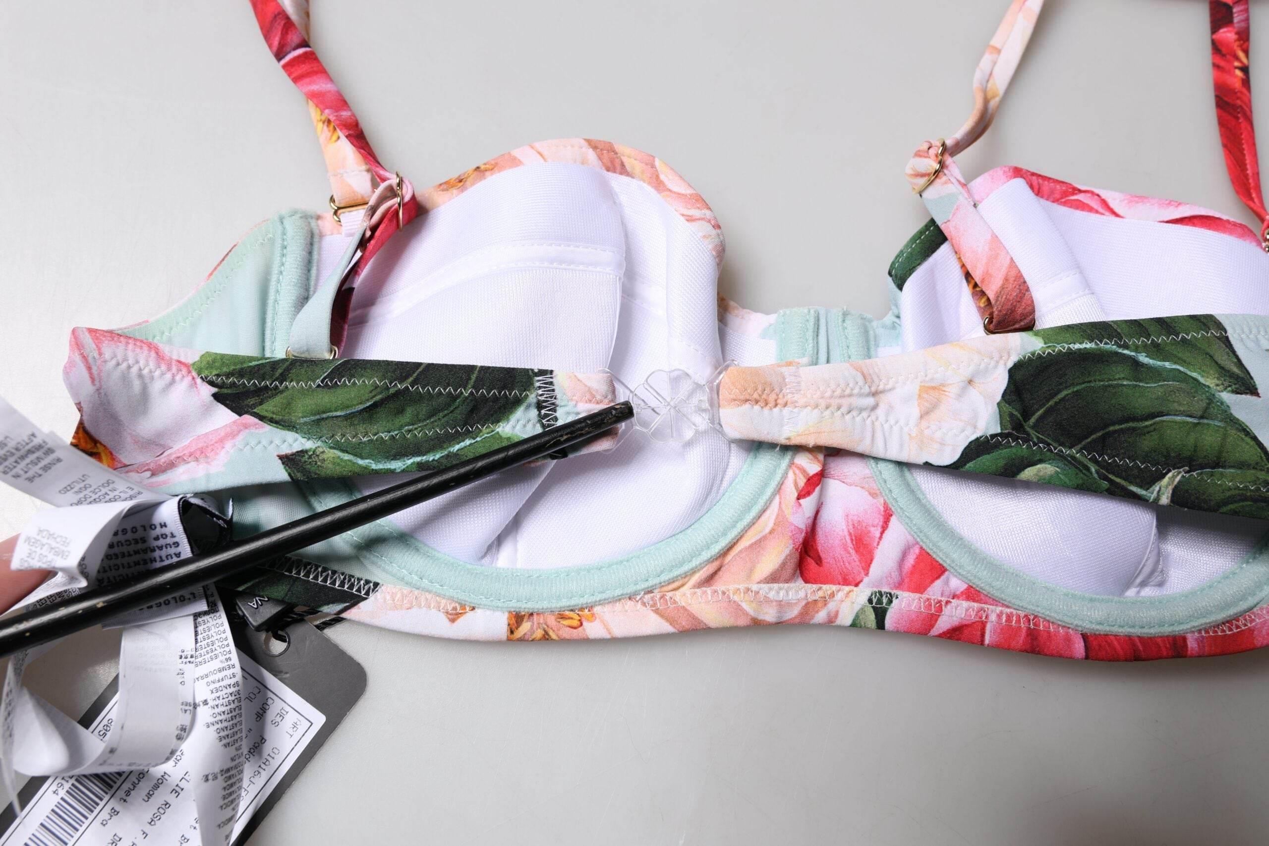 Dolce & Gabbana Multicolor Floral Padded Balconette Bra Underwear - Hilstor