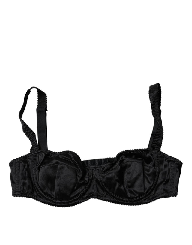 Dolce & Gabbana Black Silk Stretch Balconette Brassiere Underwear - Hilstor
