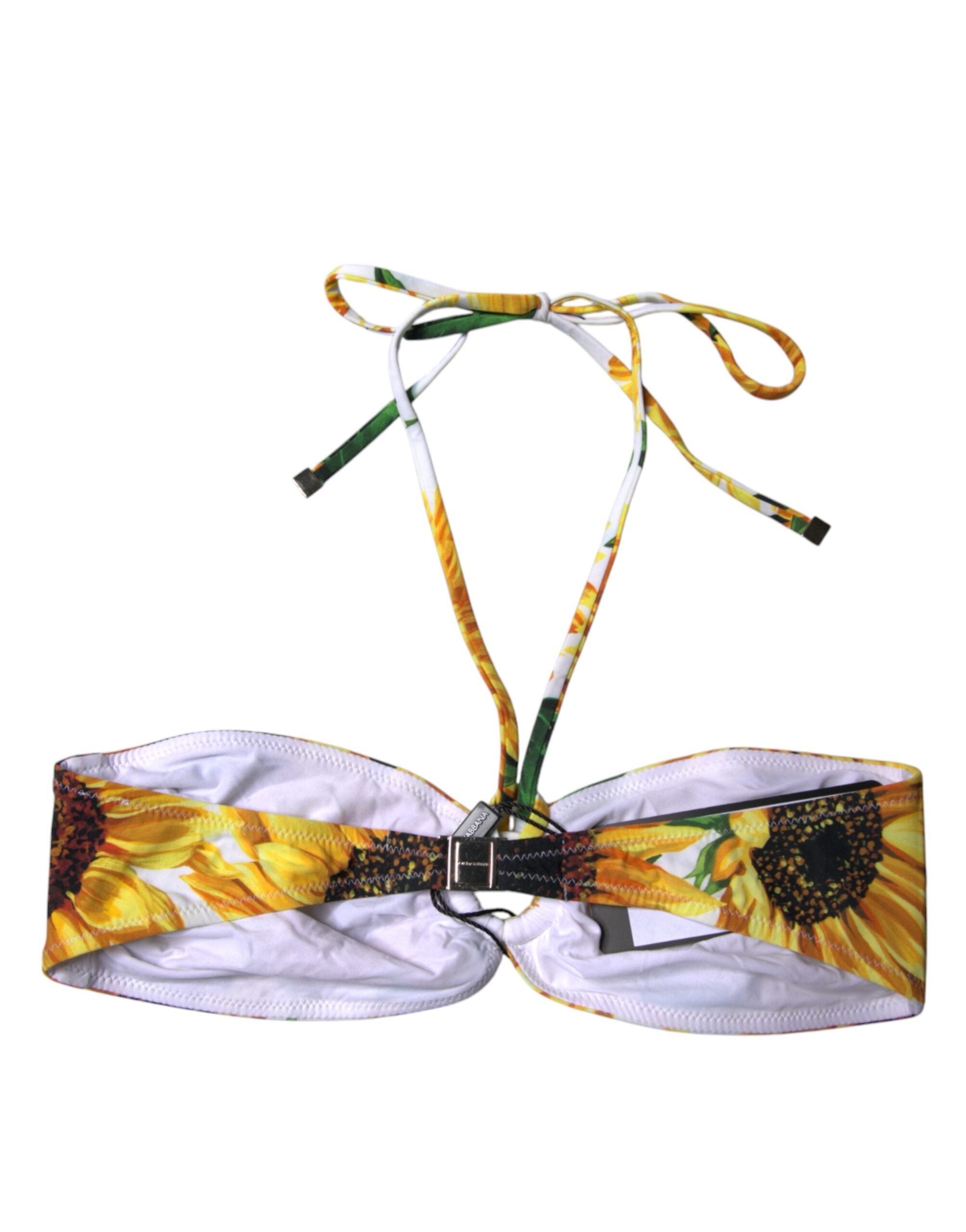 Dolce &amp; Gabbana Multicolor Floral Halter Beachwear Bikinitop Badetøj
