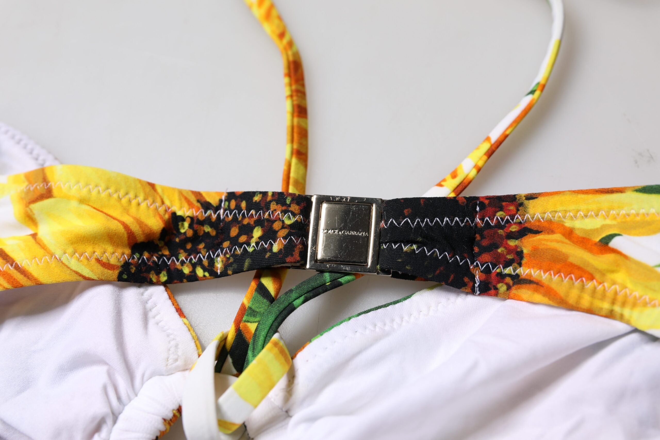 Dolce &amp; Gabbana Multicolor Floral Halter Beachwear Bikinitop Badetøj