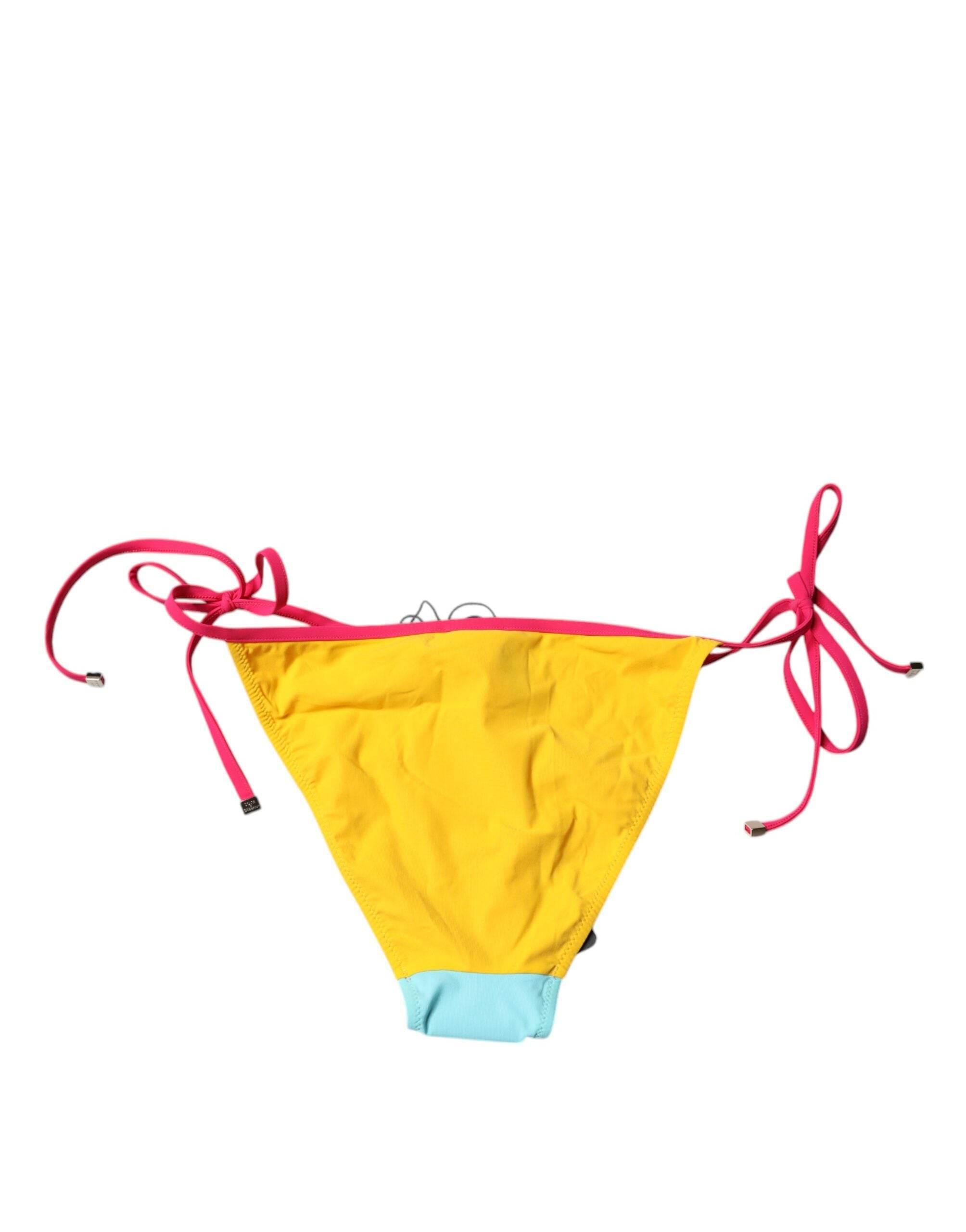 Dolce & Gabbana Multicolor Logo Swimsuit Bikini Bottom Swimwear - Hilstor
