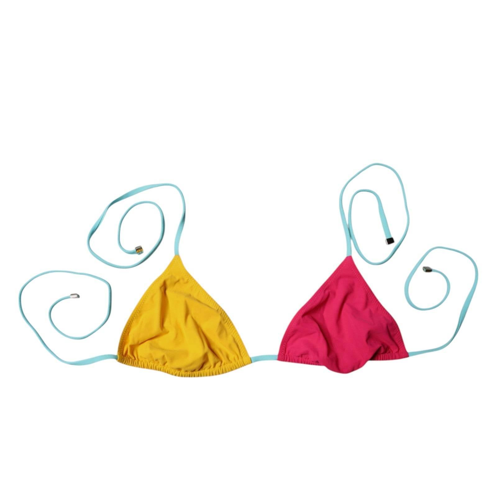 Dolce & Gabbana Multicolor Halter Beachwear Bikini Top Swimwear - Hilstor