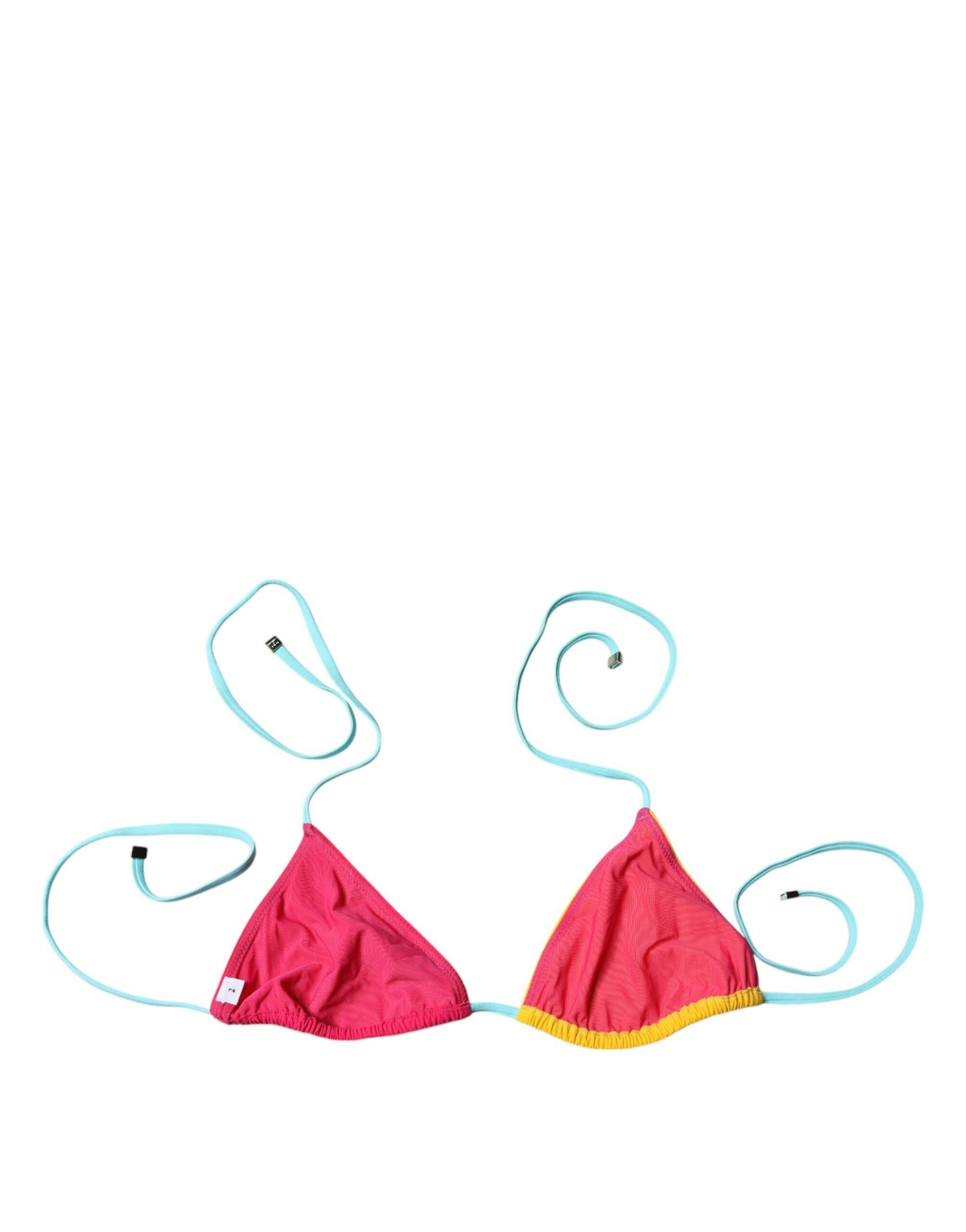 Dolce & Gabbana Multicolor Halter Beachwear Bikini Top Swimwear - Hilstor