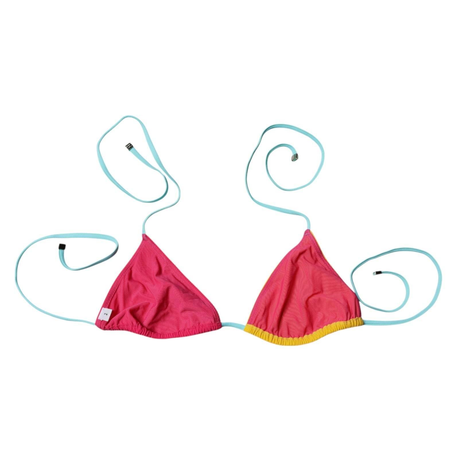 Dolce & Gabbana Multicolor Halter Beachwear Bikini Top Swimwear - Hilstor