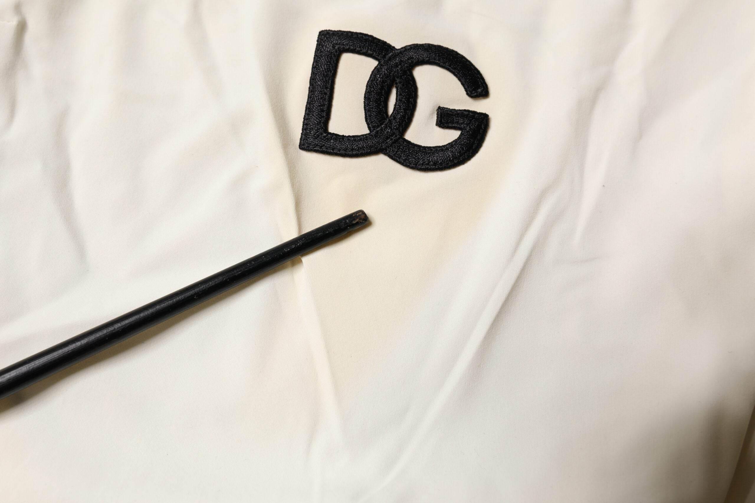 Dolce & Gabbana White Black Logo One Piece Beachwear Swimwear - Hilstor