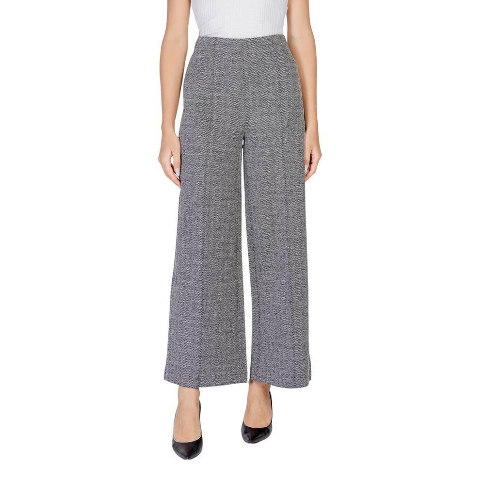 ICHI Black Polyester Jeans & Pant - Hilstor