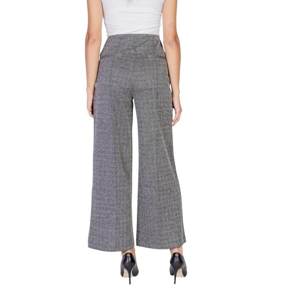ICHI Black Polyester Jeans & Pant - Hilstor