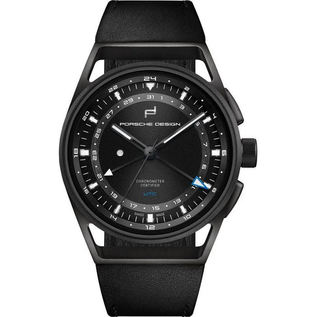 Porsche Design Black Leather Watch - Hilstor