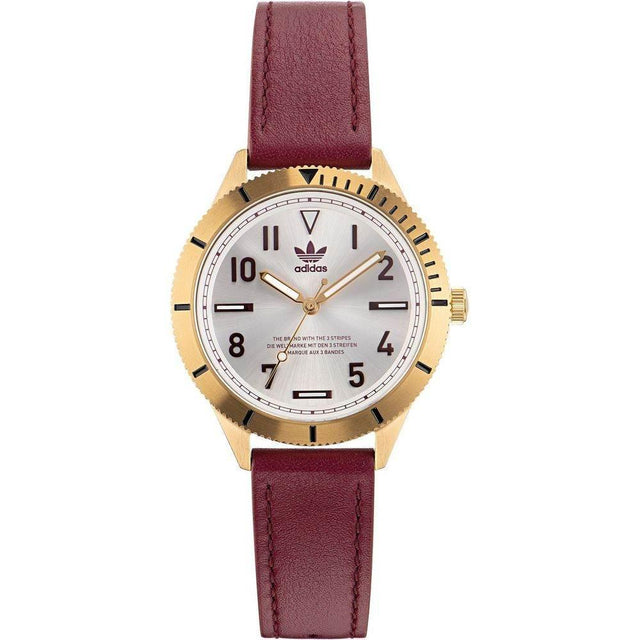 Adidas Red Leather Watch - Hilstor