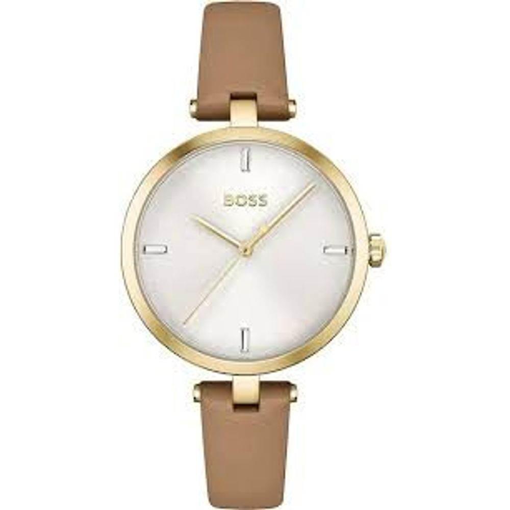 Hugo Boss Beige Leather Watch - Hilstor