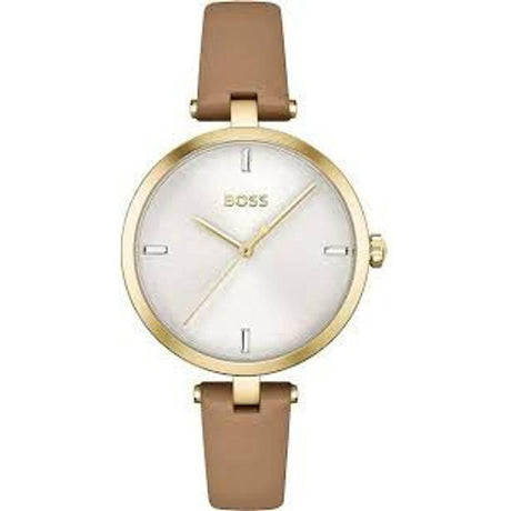 Hugo Boss Beige Leather Watch - Hilstor