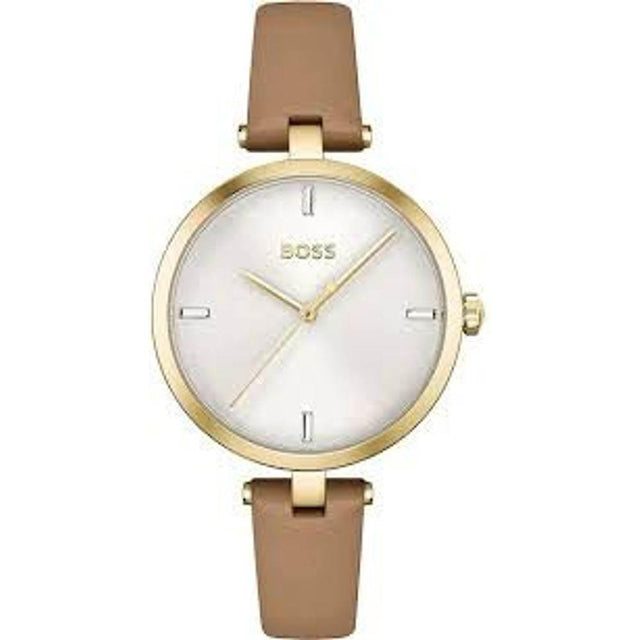 Hugo Boss Beige Leather Watch - Hilstor