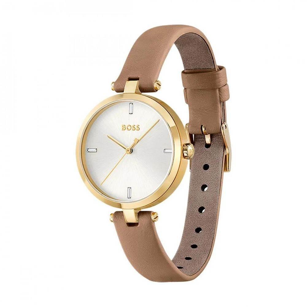Hugo Boss Beige Leather Watch - Hilstor
