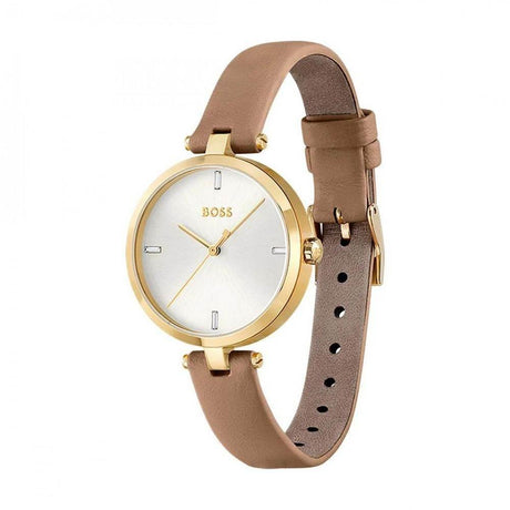 Hugo Boss Beige Leather Watch - Hilstor