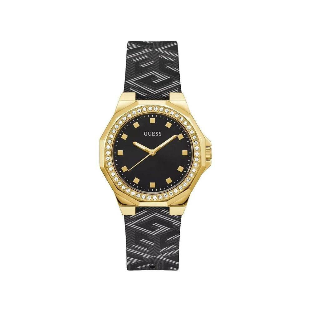 Guess Black Leather Watch - Hilstor