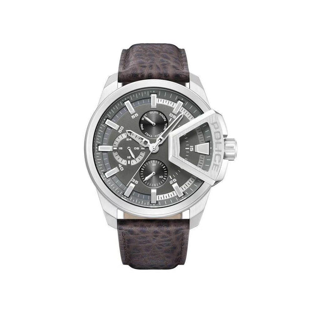 Police Brown Leather Watch - Hilstor